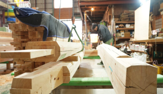 尾張旭の石場建て２　墨刻み